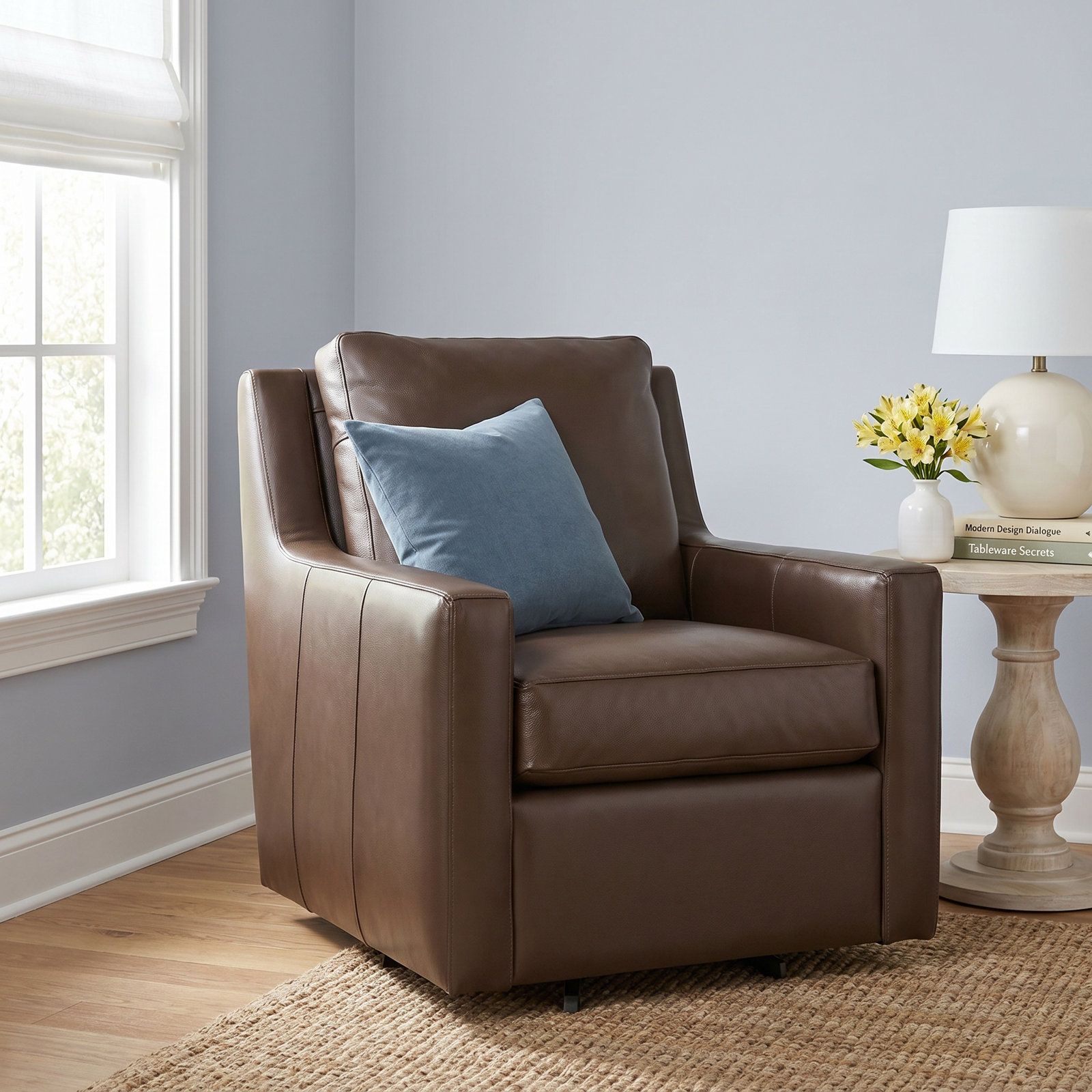Morlan Upholstered Swivel Armchair