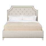 Audrey/Asher Queen Tufted Upholstered Low Profile Panel Bed