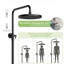 Wall-Mounted Rain Shower System with Shelf, 250mm Round Overhead Head + 3+1 Function Handheld, Height-Adjustable Shower Rail, Stainless Steel/Copper Faucet, Matte Black