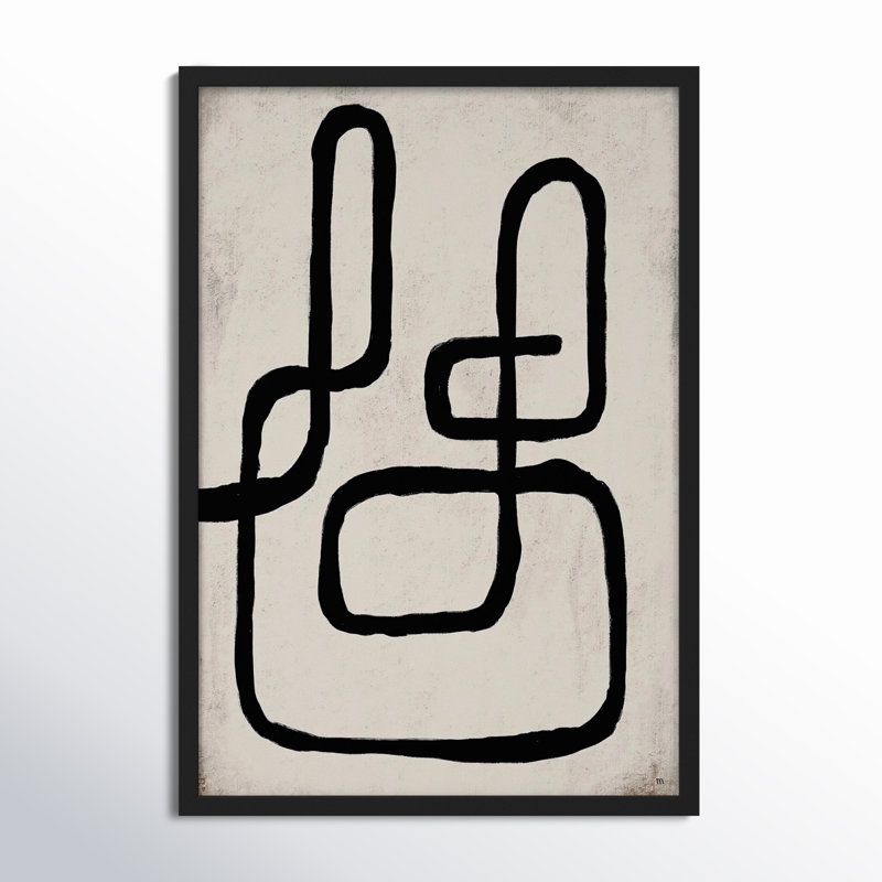 Linework 1 Painting by StudioM, 20" H x 14" W x 1.25" D, Black Framed Paper