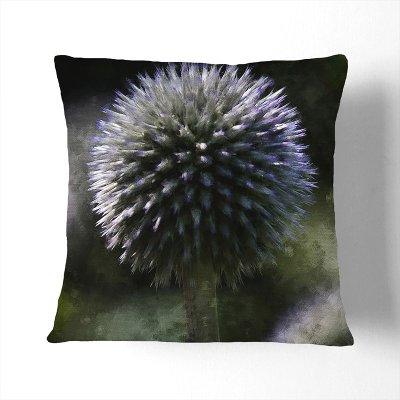 Thistle Flower Vol.4 Scatter Cushion with Filling, Black, 40cm H x 40cm W x 15cm D