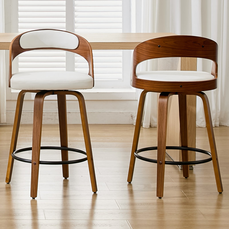Tabourets de bar pivotants 30 po Modern, Blanc, Tabouret de bar (siège d'une hauteur de 30 po)