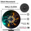 Horloge murale ronde en bois 10 po, mouvement à quartz silencieux, imprimé UV, à piles-829625031