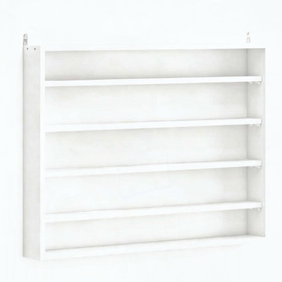 Wall-Mounted Display Cabinet with Glass Doors and Adjustable Shelves