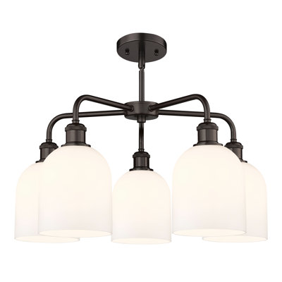 Lustre en forme de cloche à intensité variable en acier à 5 lumières Odaniel