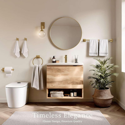 Ensemble de porte-serviettes de salle de bain doré, ensemble d'accessoires de quincaillerie de salle de bain 5 pièces