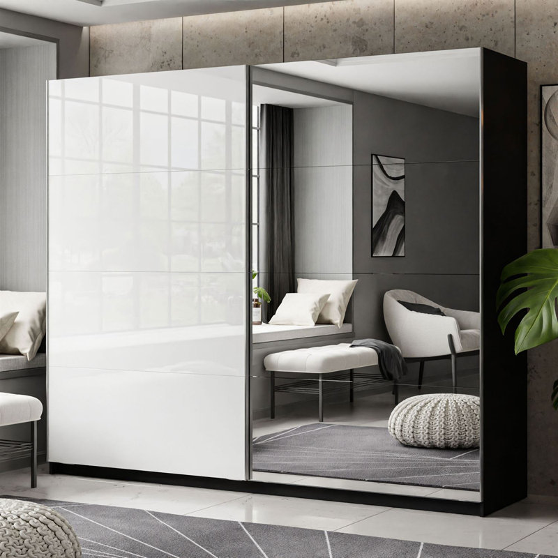Laleh 2 Door Sliding Wardrobe, 215cm H x 244cm W x 62cm D