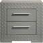 Table de chevet 2 tiroirs Pierce Gray