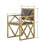 Clover Modern Gold Metal Armchair with Top Grain Brown Leather – Geometric Accent Chair -2095077336