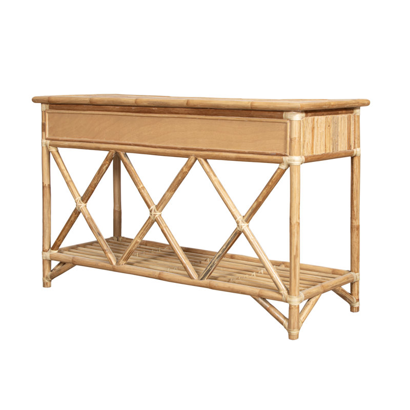 54'' Wide 3 Drawer Rattan Wood Sideboard, Natural