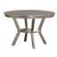 Table de salle à manger formelle traditionnelle Table ronde 5 teintes argentées avec tablette 4X et chaises d'appoint capitonnées