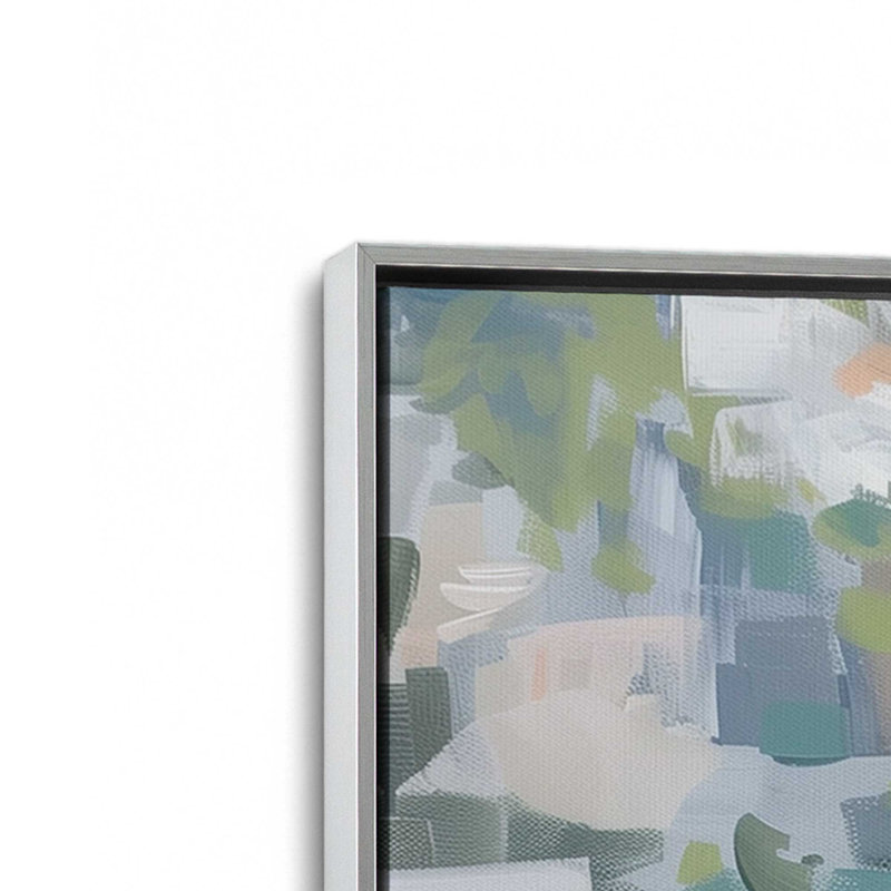 Ensemble de 2 impressions Coastal Village Glow, 12 po x 8 po, Cadre flottant en chrome poli
