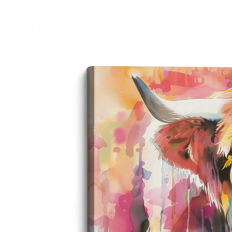 Highland peint, H 12 po x l 18 po, Toile tendue, Ne s’applique pas