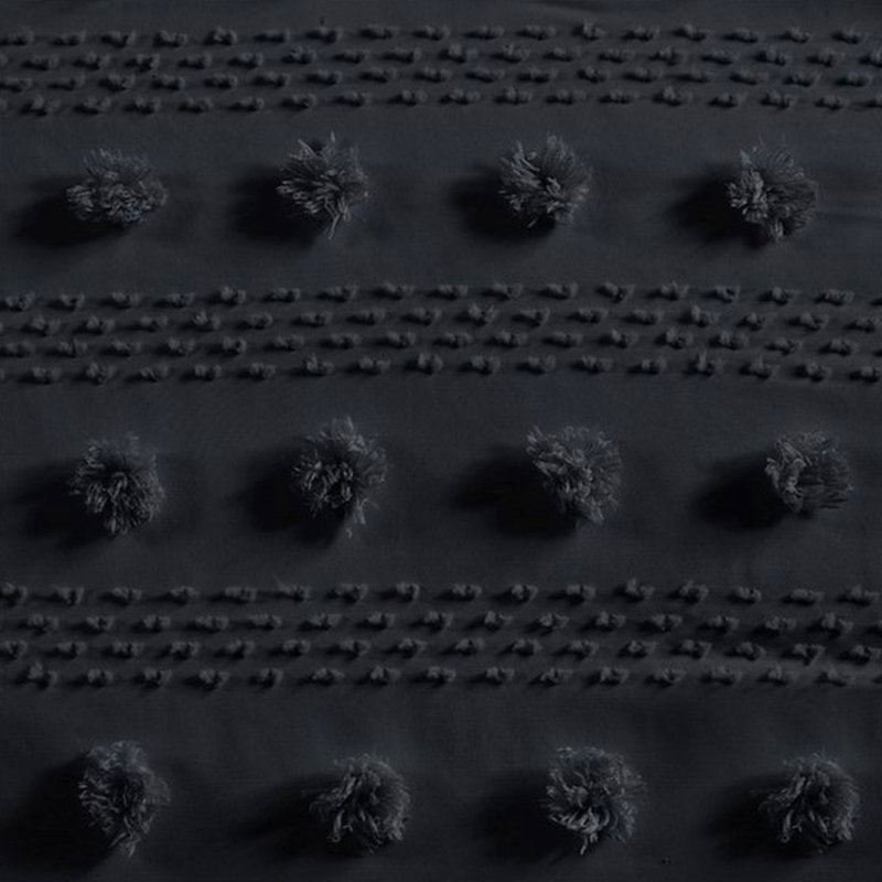 Édredon doux double / grand - rembourrage inversé en microfibre à 100%, Édredon double / grand et 2 taies décoratives, Noir