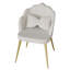 Fauteuil de coiffeuse Petal, fauteuil de coiffeuse avec dossier, petit fauteuil d'appoint avec pieds en métal doré pour commode de chambre
