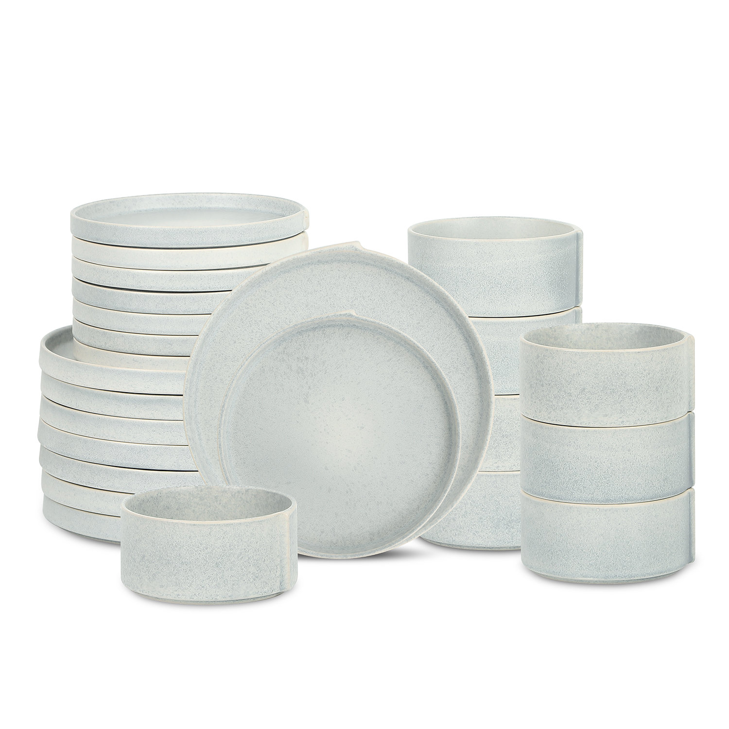 Bao Stoneware Dinnerware Set, Blue/Grey