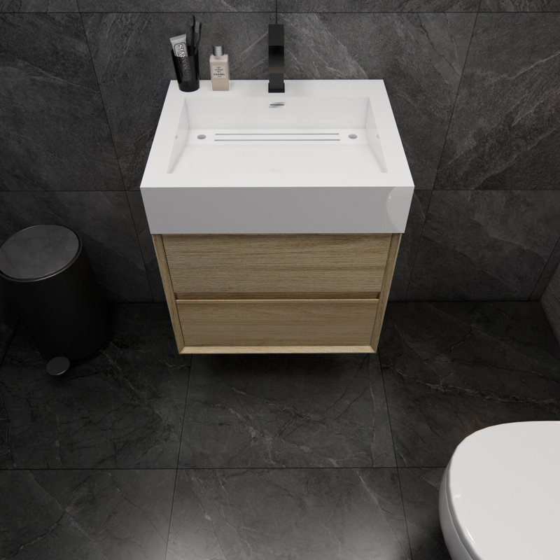 Meuble-lavabo simple 24 po Albizu, Café