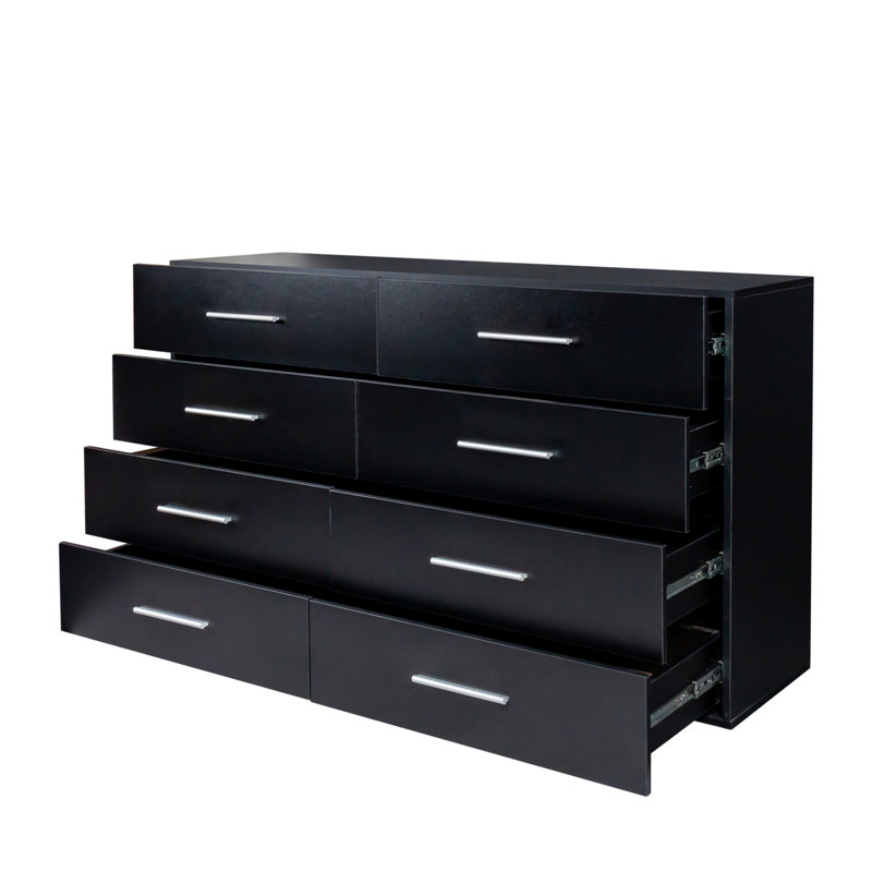 55.1'' W 8 - Drawer Dresser, Black