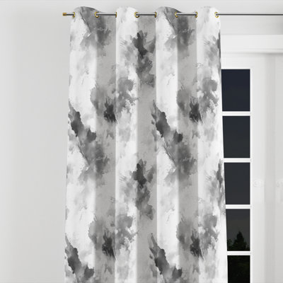 Rideaux de fenêtre modernes - Rideau à œillets à motifs abstraits et discrets - 1 panneau