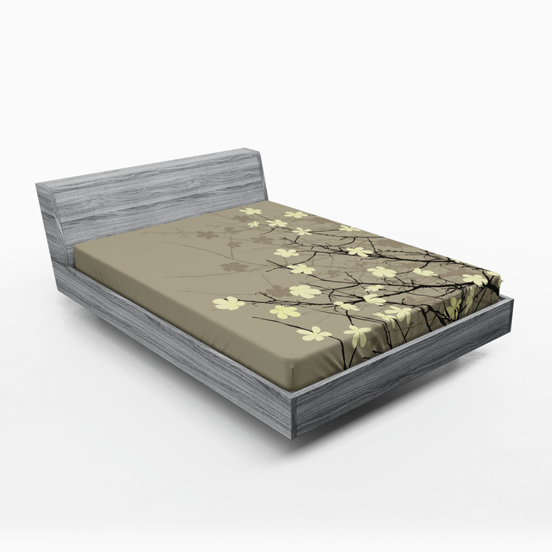 Microfiber Floral Fitted Sheet, Queen Fitted Sheet