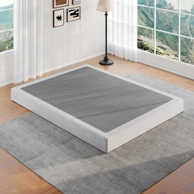 Sommier métallique extra-plat Ndayisenga de 12,7 cm (5 po) avec revêtement en tissu, base en acier robuste, support silencieux, assemblage facile, taille standard