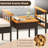 3 PCS Wicker Furniture Set with Acacia Wood Tabletop Armrests Cushions for Backyard