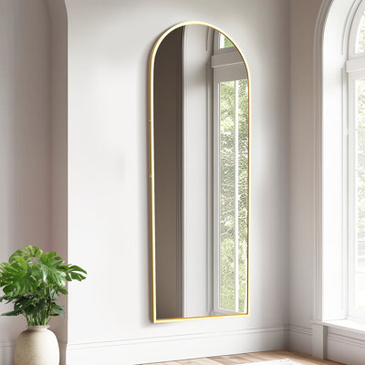 Grand miroir de plancher arqué pleine longueur