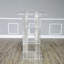 Plexiglas assemblé FixtureisplaysMD en plexiglas transparent avec côtés incurvés en acier inoxydable brossé et pupitre 14307 - Podium assemblé