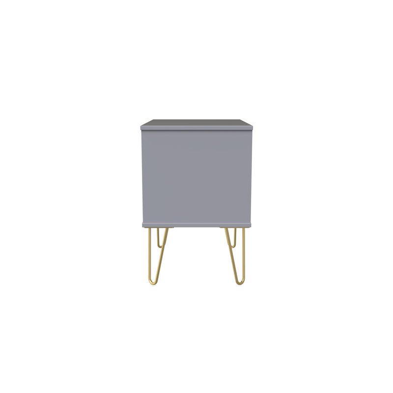 Baturhan 2 Drawer Midi Chest (Ready Assembled), Shadow Matt/Grey