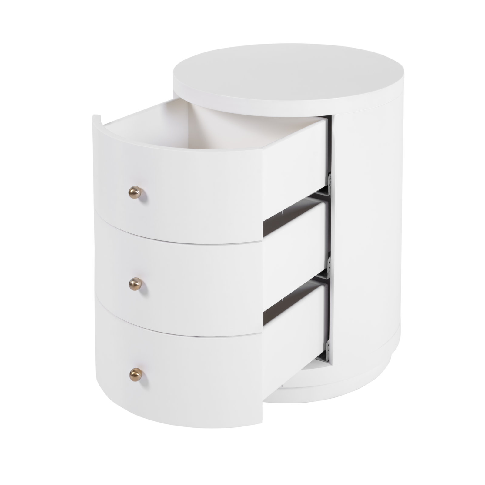 Celine 3-Drawer Acacia Nightstand, Smooth White