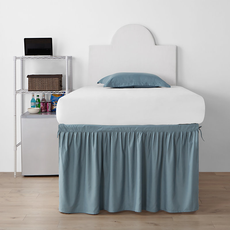 Jupe de lit Dorm, Bleu fumé
