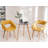 31'' Dining Table Set, Round Glass Top Dining Table with Two Upholstered Chairs-1105411070