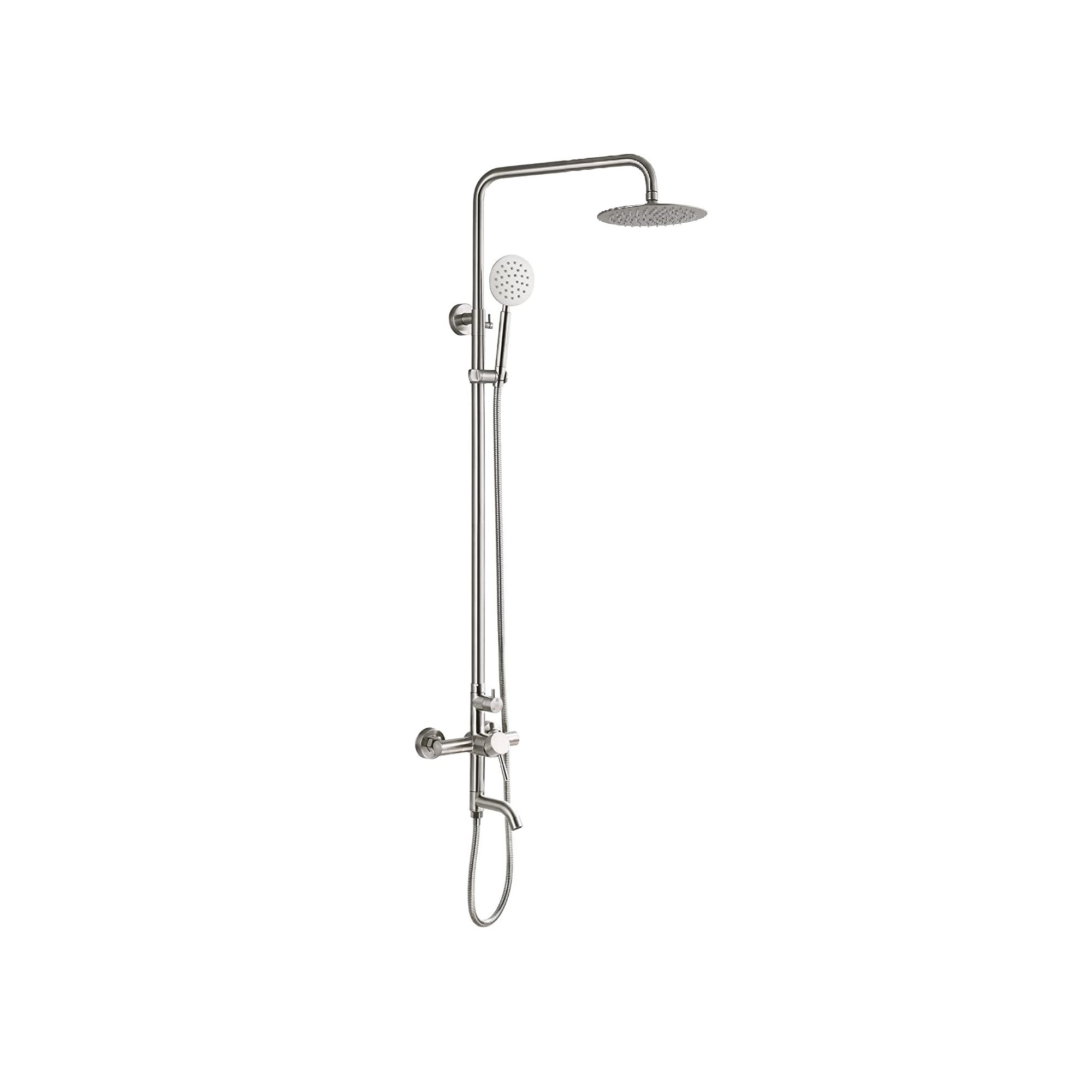 Kenzo Triple Function Outdoor Shower with Single Lever Handle Stainless Steel, Brushed