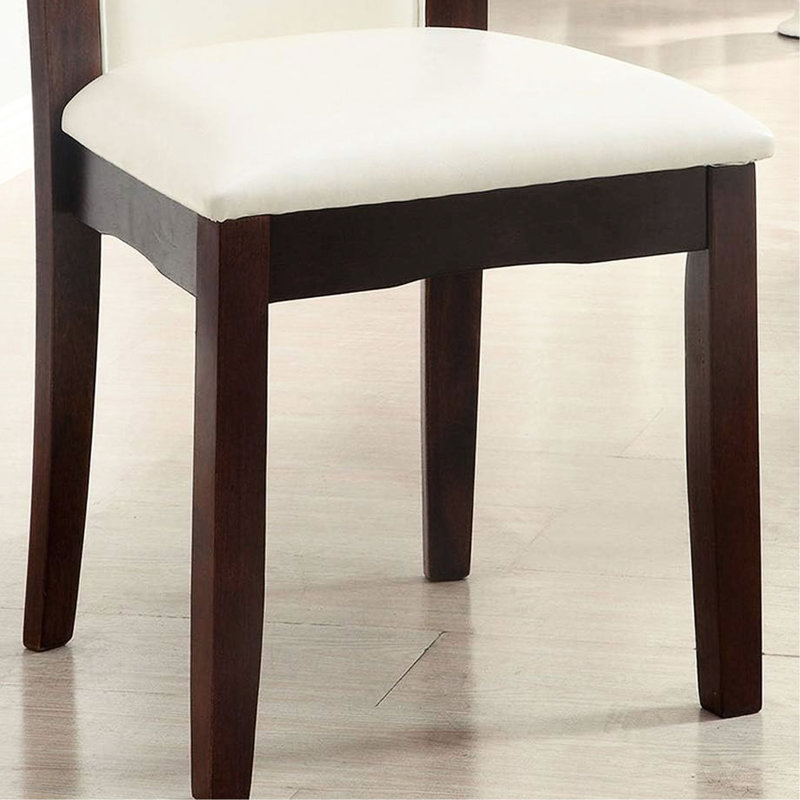 2 chaises d'appoint de salle à manger, style contemporain, bois de cerisier foncé, style blanc, 2 pièces, finition, assise, solide