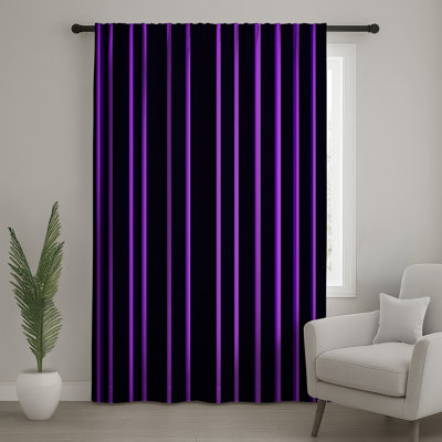 Rideaux à rayures verticales mauves, voilages et voilages à rayures - 1 panneau