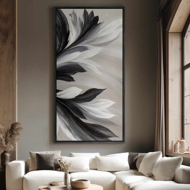 Extra Large Framed Canvas Wall Art - Vintage Wall Prints for Bedroom, Black