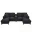 Canapé modulaire en U avec repose-pieds, porte-gobelets et ports USB-357130356