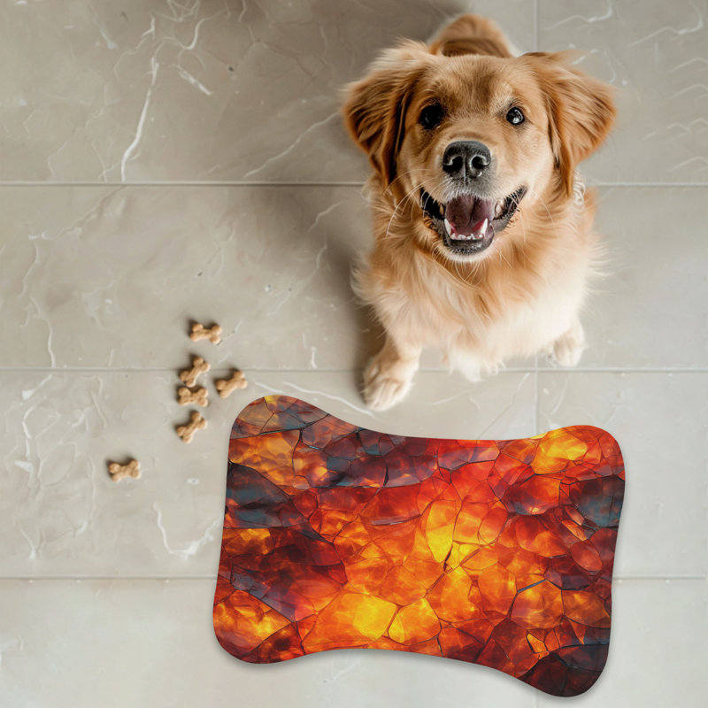 Tapis d'alimentation en forme d'os 1 pièce Fiery Facets