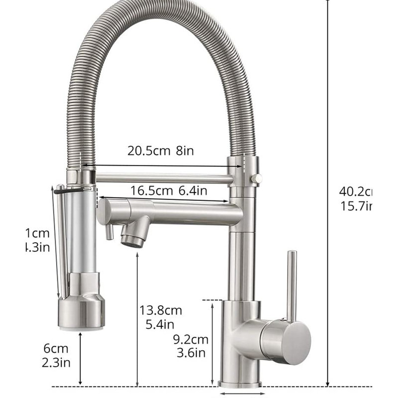 Contemporary Kitchen Sink Faucet With Brushed Nickel Pull Down - Brass For A Stylish Decoration Commercial Style Spray Efficient