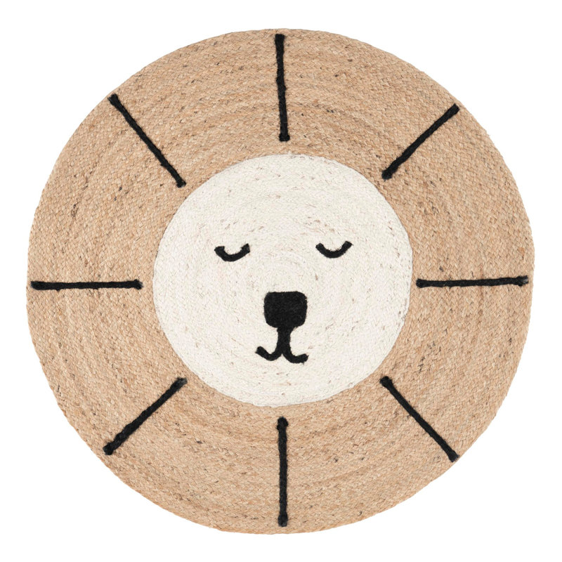 Kids Braided Jute Handmade Jute / Sisal Rug, Round 6'1"