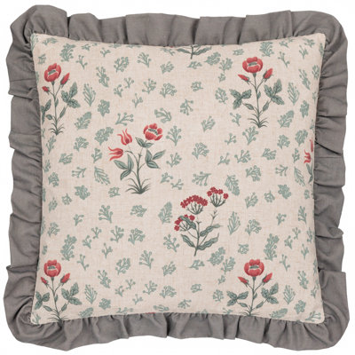Floral Grey Square Cushion Cover