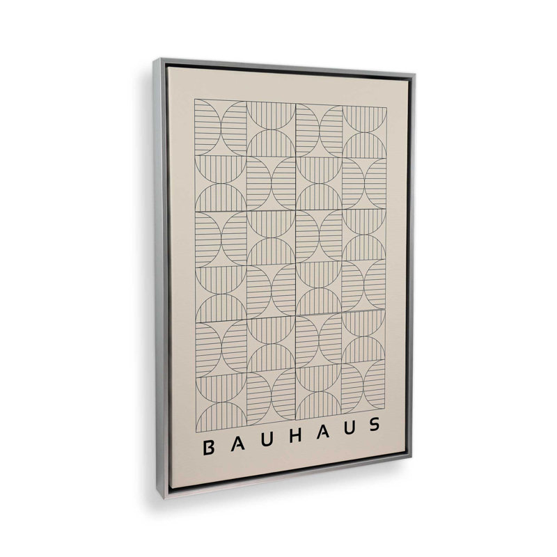 Rouleau de papier peint Bauhaus, Cadre flottant en chrome poli, H 36,75 po x l 24,75 po x P 1,75 po