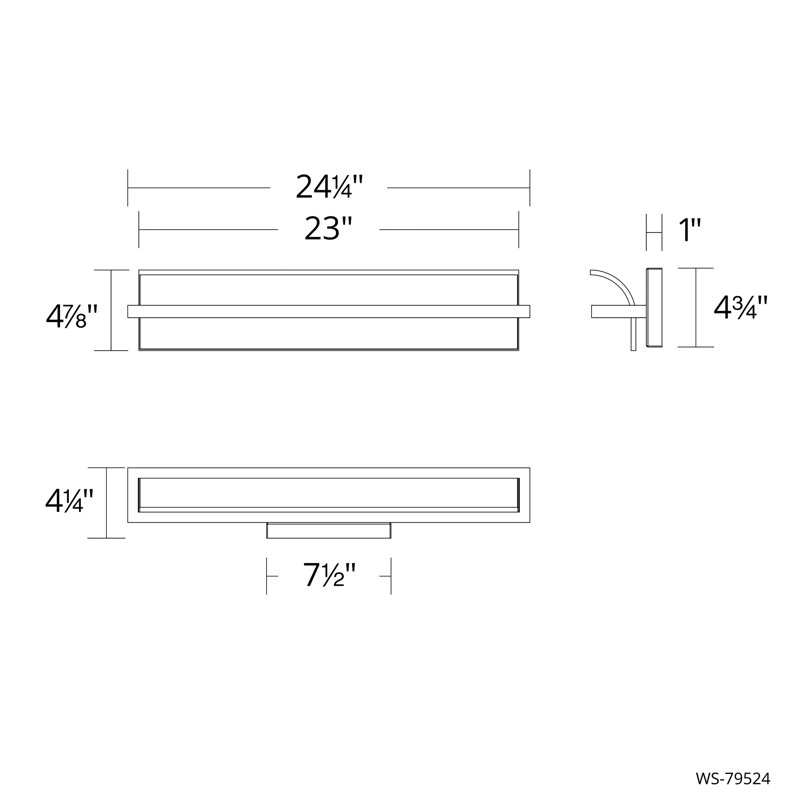 Shard 24" Dimmable LED Bath Vanity & Wall Light With Built In Color Temperature Switch from 2700K/3000K/3500K/4000K, Black