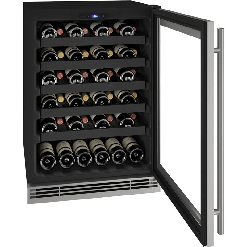 U-Line Single Zone 23.25'' 48 Bottle Wine Refrigerator with Reversible Door