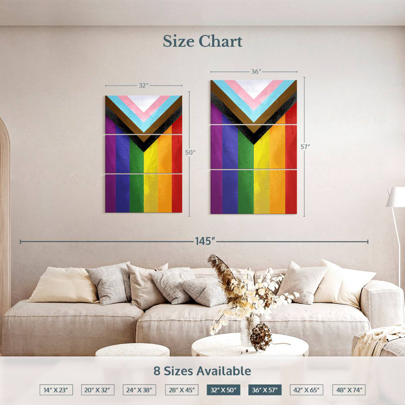 Khareem Modern Pride Flag, 57" H x 36" W