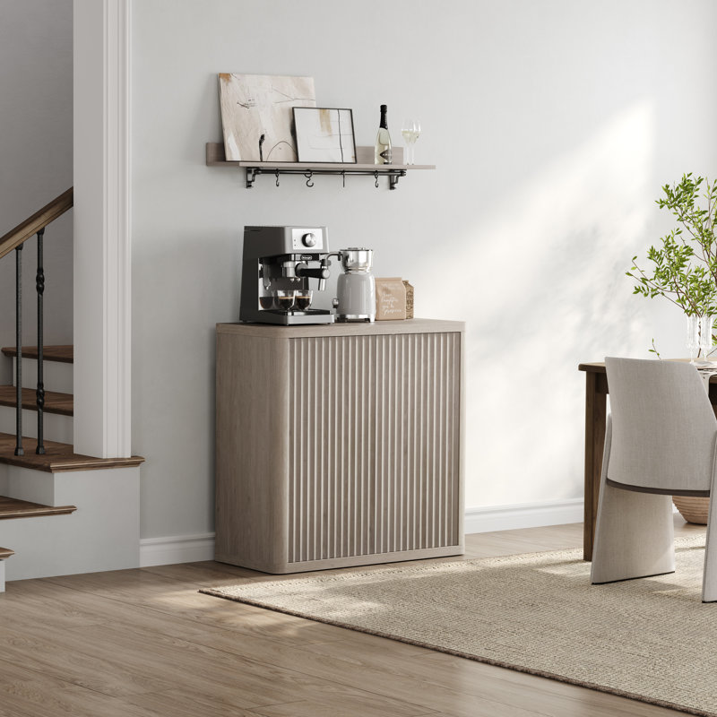 Cesiro 34.6'' Wide Buffet Sideboard With Adjustable Shelves, White Alder
