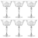 Coupette Cocktail Glasses - Coupe Martini Glass - Set of 6 - Stemmed Drinkware - European Glassware - by Barski