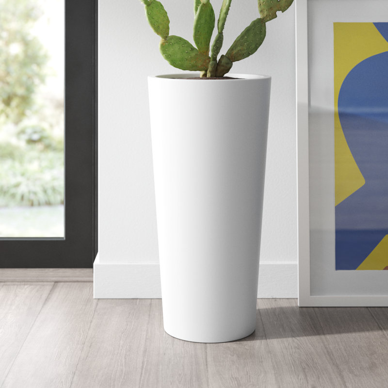 Jardinière cylindrique haute et ronde Sonoma, Blanc, H 26 po x l 13 po x P 13 po