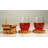 Wood 6 Piece Coaster Set With Holder