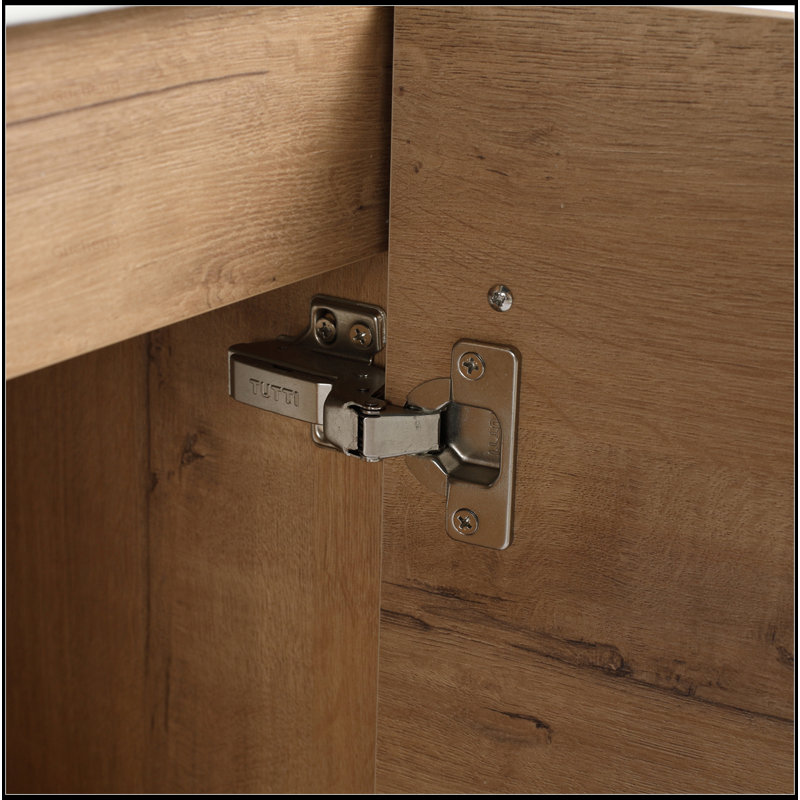 Meuble-lavabo flottant 18 po avec lavabo en céramique, Naturel